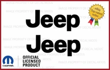 Set 2: 97-06 JEEP Wrangler fender logo TJ side decals stickers Matte Black SJ3Y6