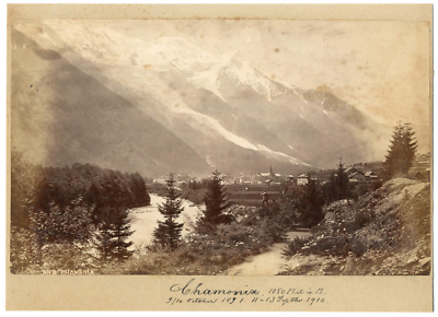 Tirage Albuminé Original - Alpinistes à Chamonix, France, Vers 1890, 9,5x15,5cm