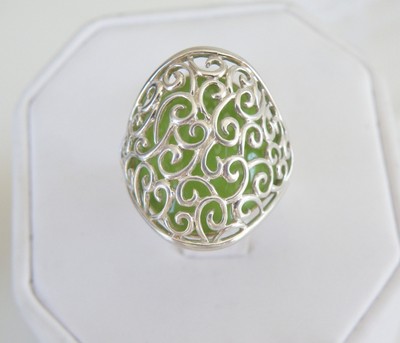 Ross Simons Sterling Silver 925 Shadowbox Scroll Vine Ring Size 7