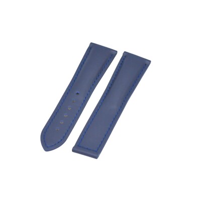 22x18mm Blue Leather Watch Strap For Omega SeaMaster SpeedMaster