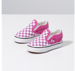 toddler checkerboard vans pink