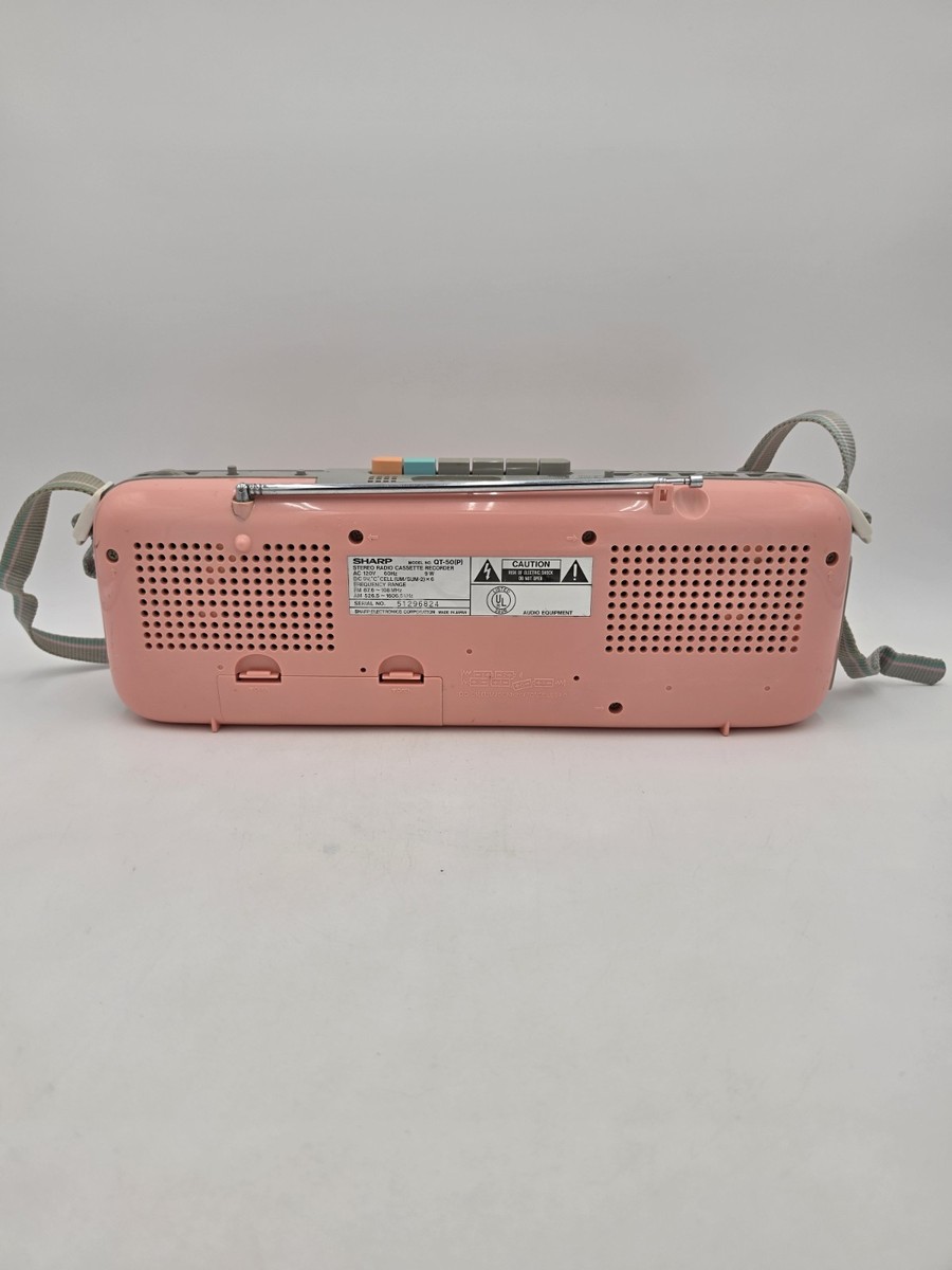 VTG Pink/Peach SHARP QT-50(P) AM/FM Stereo Radio Cassette STRANGER