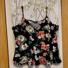 SHEIN Black Floral Camisole