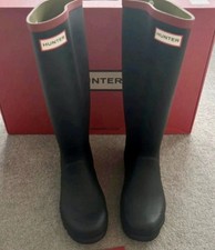 Image of Hunter Argyll Full Knee Length Black Wellington Boots - UK 5 - Unisex - BNIB