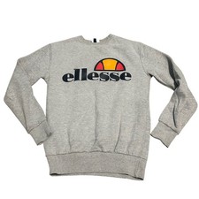 Ellesse Grey Crewneck Sweatshirt Logo Print Casual Pullover Top Size 4