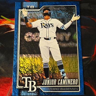 Topps 2026 Series 1 Junior Caminero Rays Serial Numbered /150 #328 Blue Rainbow