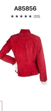 Denim &Co. Women's Large Red  Jacket With Pockets Suede A85856