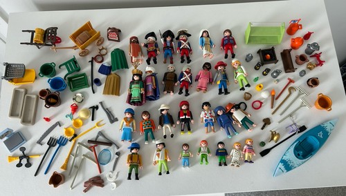 Lotto Lavoro Misto Playmobil Vintage Molto Grande Bundle Figurine e Accessori