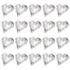 20 Pcs 3D Heart Nail Charm Rhinestones Crystal Heart Gems 12x13mm, Transparent