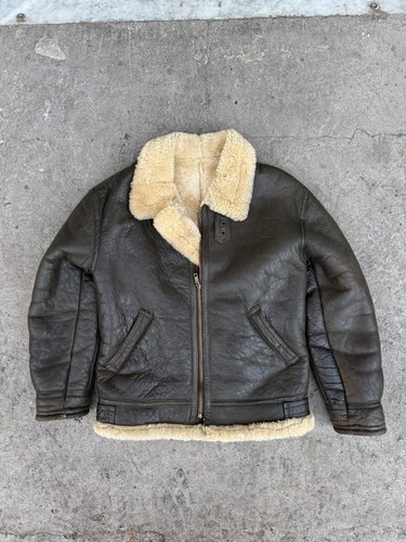 Aviator B-3 Shearling Jacket Genuine Leather American Flight Jacket S/M - Image 1