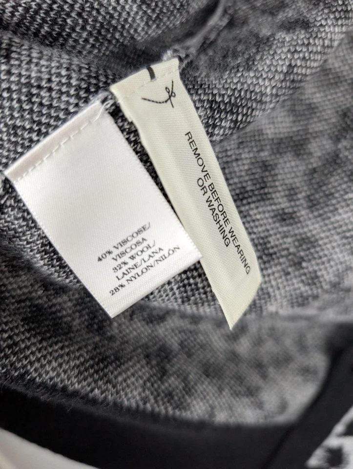 Cárdigan Suéter Ann Taylor Mujer Pequeño Gris Negro Leopardo Botón Frontal Nuevo con Etiquetas Mb Foto 4 de 4