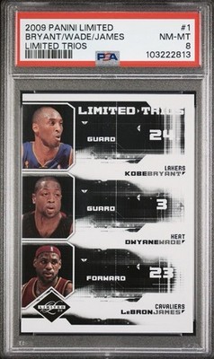 2009-10 Limited Kobe Bryant/ LeBron James/ Dwayne Wade Trios Limited /99 PSA 8