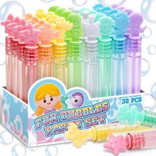 32 Pcs Mermaid Bubbles for Kids with Gift Box, 8 4.2 inches, Pastel Color