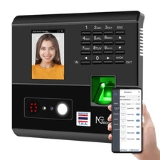 APP-Based Time Clocks for Employees Small Business, 4-in-1 Time Clock with Fa...