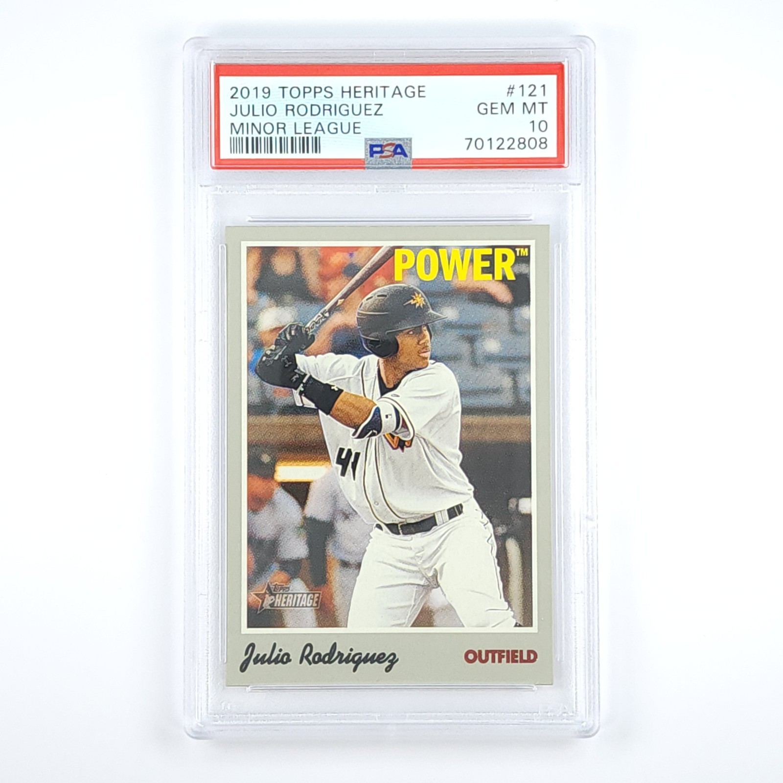 2019 Topps Heritage Minors Julio Rodriguez 121 PSA 10 Gem Mint Mariners Prospect