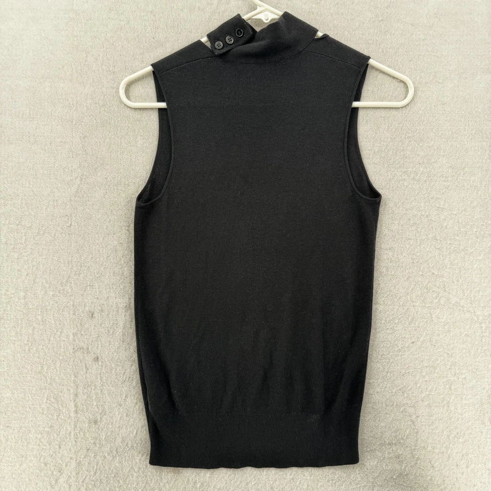 Suéter sin mangas Theory para mujer pequeño cachemir seda cuello falso pulóver Foto 2 de 4