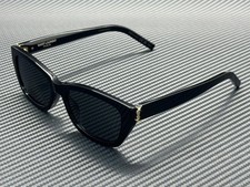 SAINT LAURENT SL M153 001 Black Gold Grey Women's 55 mm Medium Sunglasses New