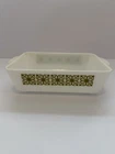 Vintage Pyrex Green Verde Square Flowers Baking Dish