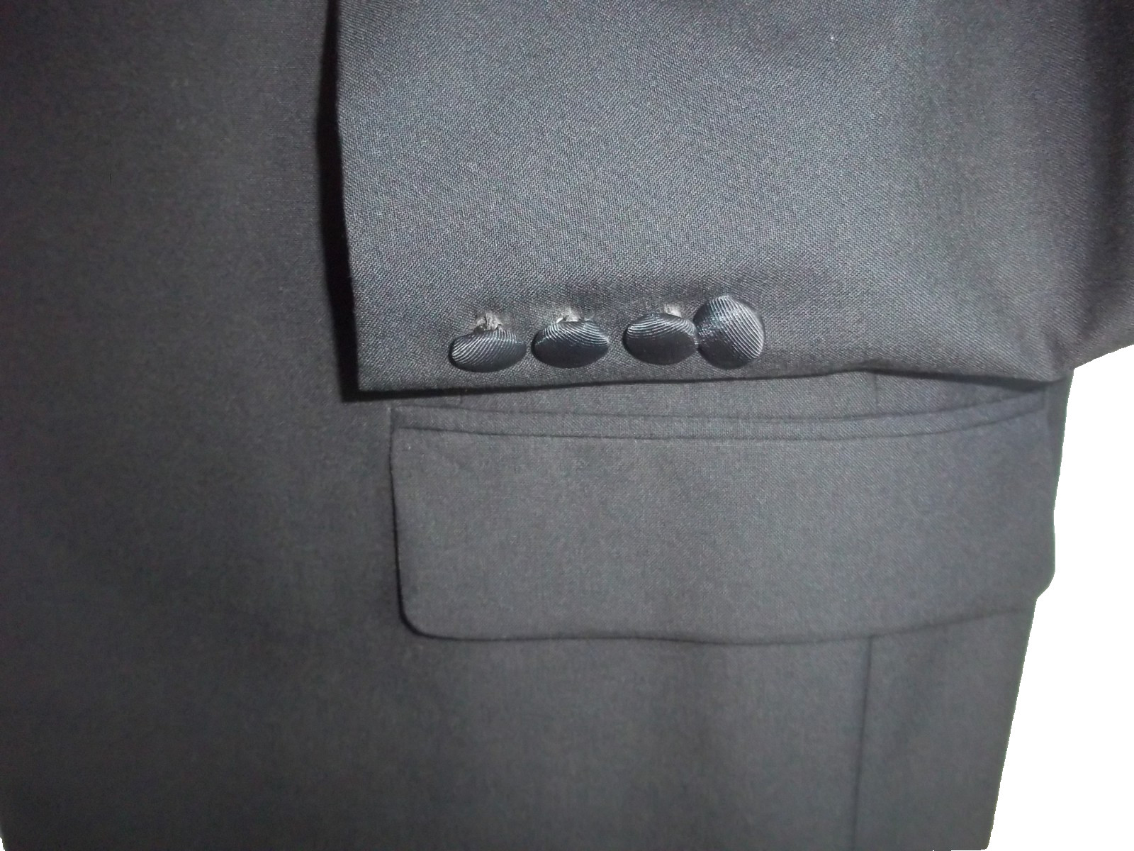 Hickey Freeman solid black 1button wool formal tu… - image 6