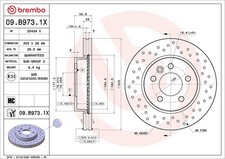 2x BREMBO Bremsscheibe XTRA LINE - Xtra 09.B973.1X für VW AMAROK 2HA 2HB S1B S6B