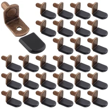 Biaungdo 30 Pcs Shelf Support Pegs, 1/4 Inch L-Shaped Clips with Rubber Sle