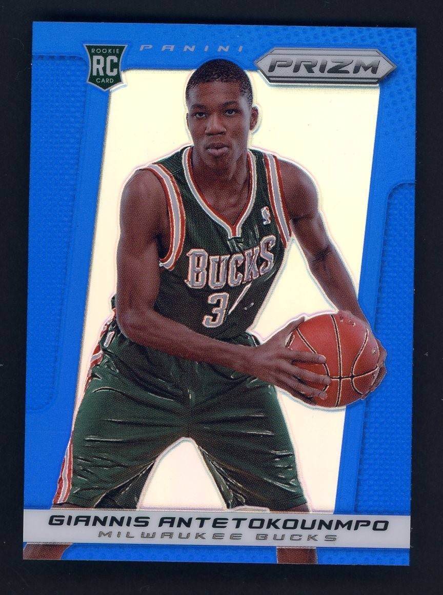 2013-14 Panini Prizm Blue Prizm #290 Giannis Antetokounmpo Bucks RC Rookie