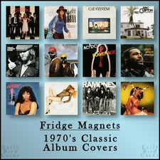 1970's Classic Album Covers / REFRIGERATOR MAGNETS / Pick Your Magnets / 3" x 3"