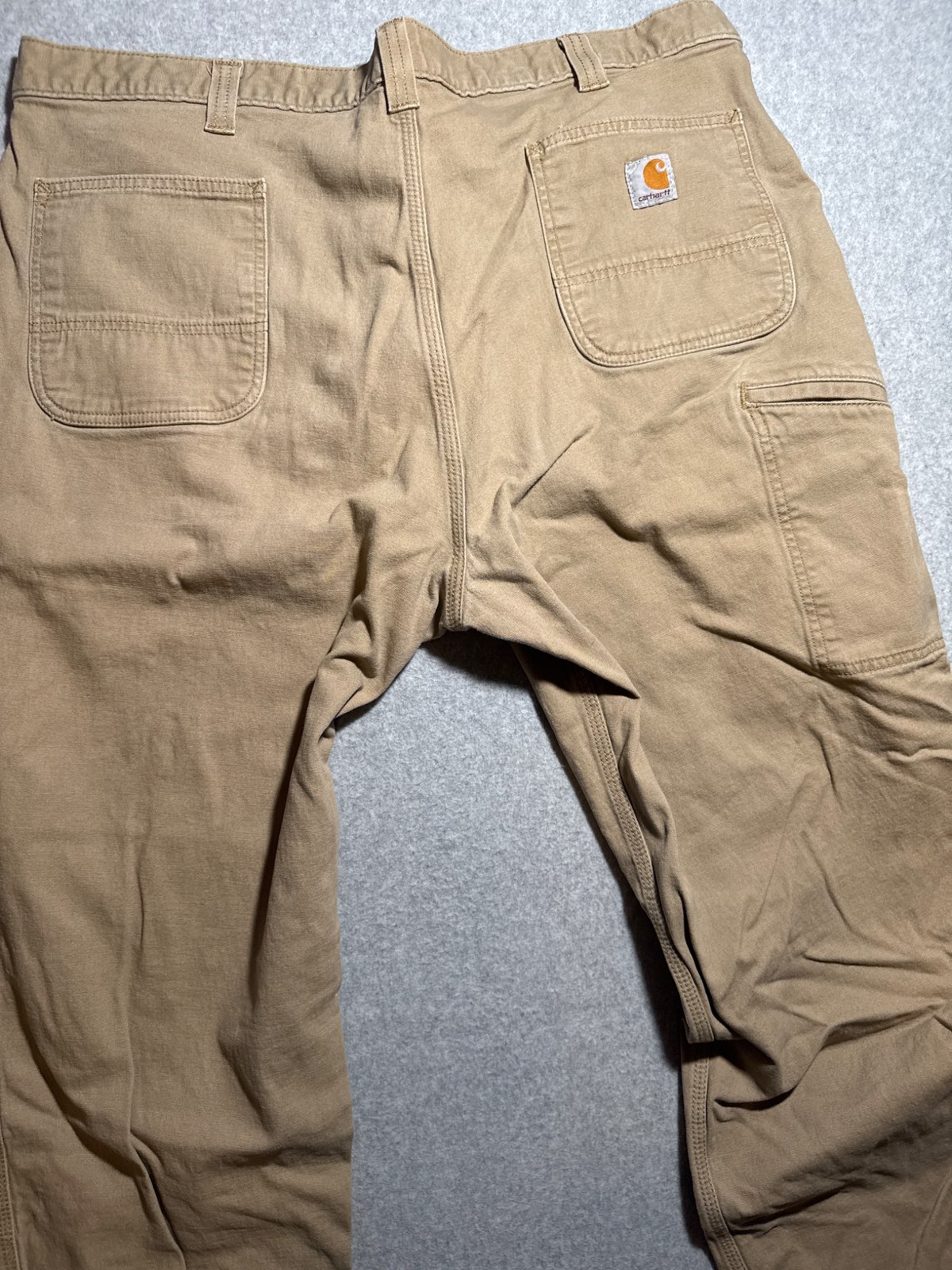 Carhartt Relaxed Fit Work Pants Khaki 44x32 Durable Canvas Used
