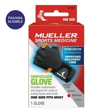 Mueller Reversible Compression Glove, Black, Unisex, One Size Fits Most