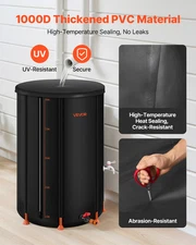 Collapsible Rain Barrel, 100 Gallon Portable Rain Water Collection Barrel, Black