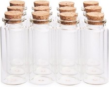 12 Pack 30ml Glass Jars with Corks Ideal for Baby Showers Halloween Decor