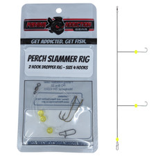 (3) Fishing Addiction Gear Perch Slammer Rig 2 Hook Dropper Rig #4 Get Addicted