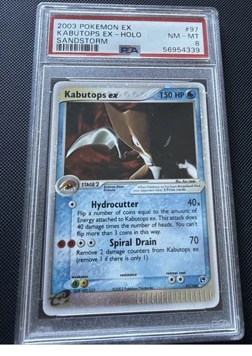 Kabutops Ex 97/100 PSA 8 Holo Sandstorm 2003 English Pokémon Card TCG #97 NM-MT