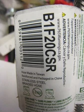 2 Fluidmaster Click Seal B1F20CSR 1/2 in x20” in x 3/8 in  Connector Lines