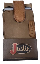 Justin Western Cell Phone Case Genuine Leather with 360 Swivel Belt Clip 