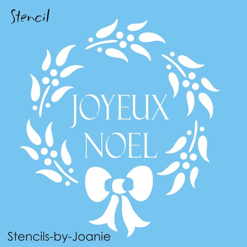 Joanie Stencil Joy Noel French Berry Wreath Paris Christmas Holiday DIY Signs - Picture 3 of 7