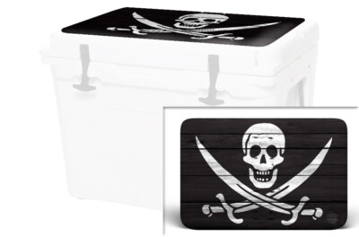 Vinyl Cooler Wrap fits YETI Tundra 45 | Decal Skin LID - Pirate Flag WD