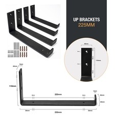 Shelf Brackets Heavy Duty Scaffold Industrial Matt Black Steel with fittings