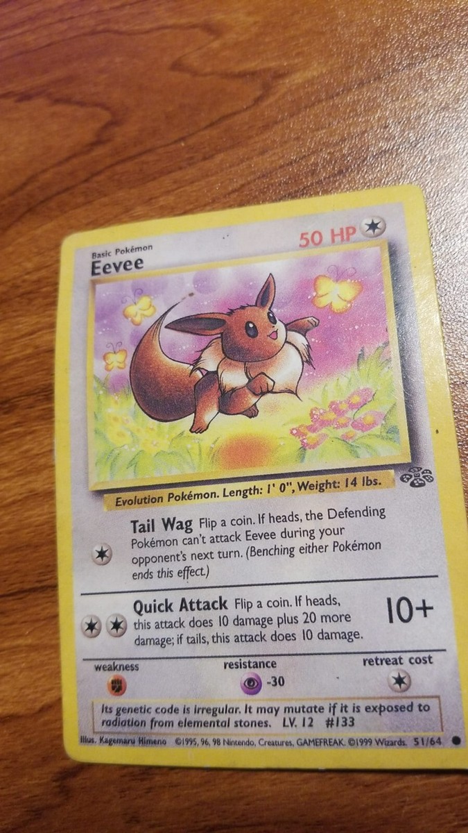 Eevee 51/64 Jungle 1st Edition Pokemon Card - 1999 WOTC Vintage | eBay