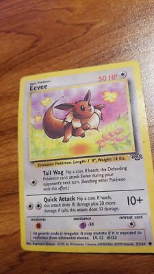 Eevee 51/64 Jungle Common Card Pokemon Card - 1999 WOTC Vintage | eBay