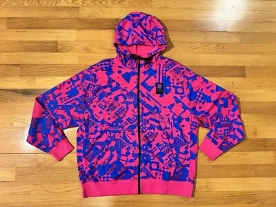 New XXL Nike FC Barcelona Camo Graphic Full Zip Soccer Hoodie