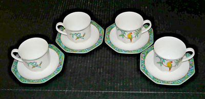 Villeroy & Boch Heinrich Amazona Bone China Cups & Saucers Made in 