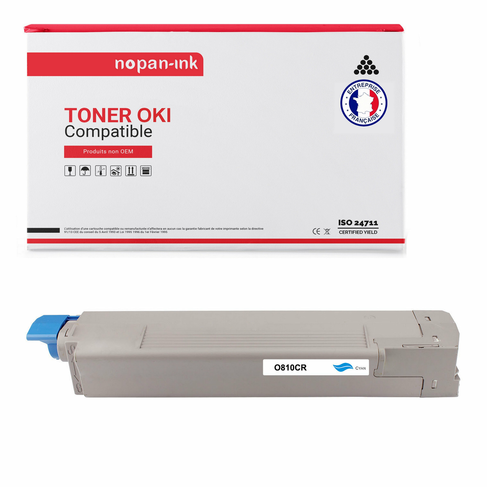 Cartouche de toner cyan 44059107 de rechange compatible avec imprimante OKI