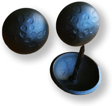 1" Matte Black Hammered Round Clavos - Set of 50 for Stylish Decor