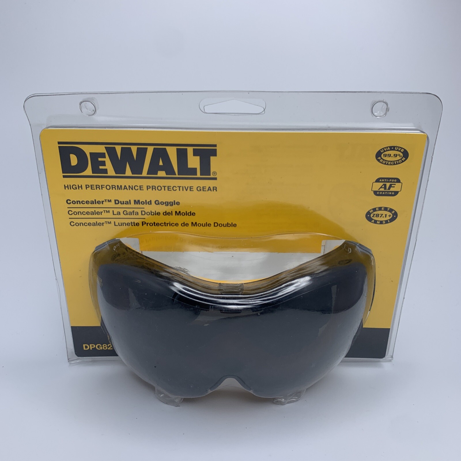 DEWALT Safety Goggle Concealer Dual Mold with Clear AntiFog Lens DPG82