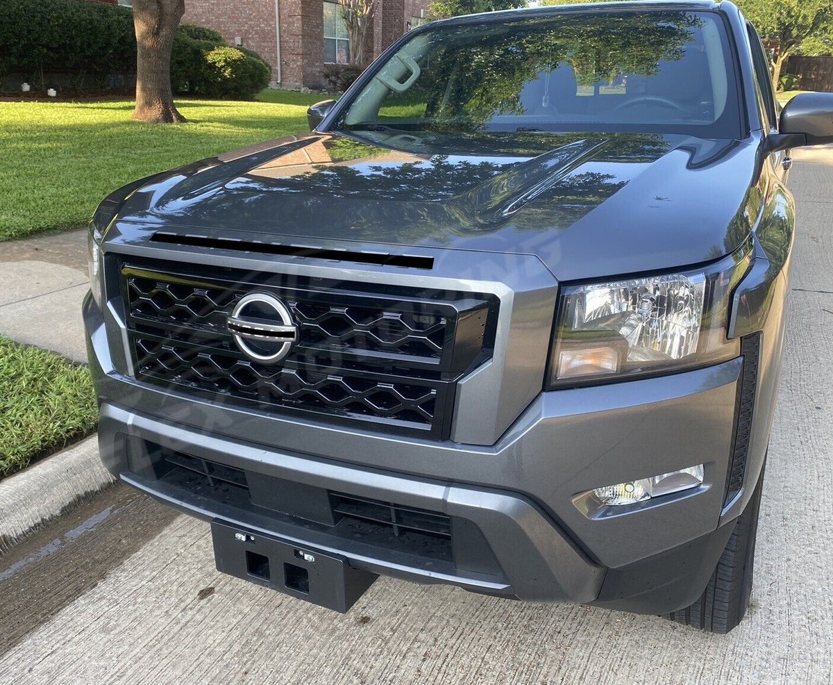 Grille Overlay + 17" Wheel Covers Combo Set For 2022-2024 Nissan Frontier SV – Gloss Black