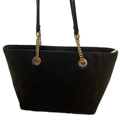 Coach | Authentic Black and Gold Pebbled Leather Turnlock Chain