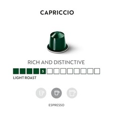 Nespresso Capriccio, Medium Roast Espresso Coffee, 40 Count Coffee Pods