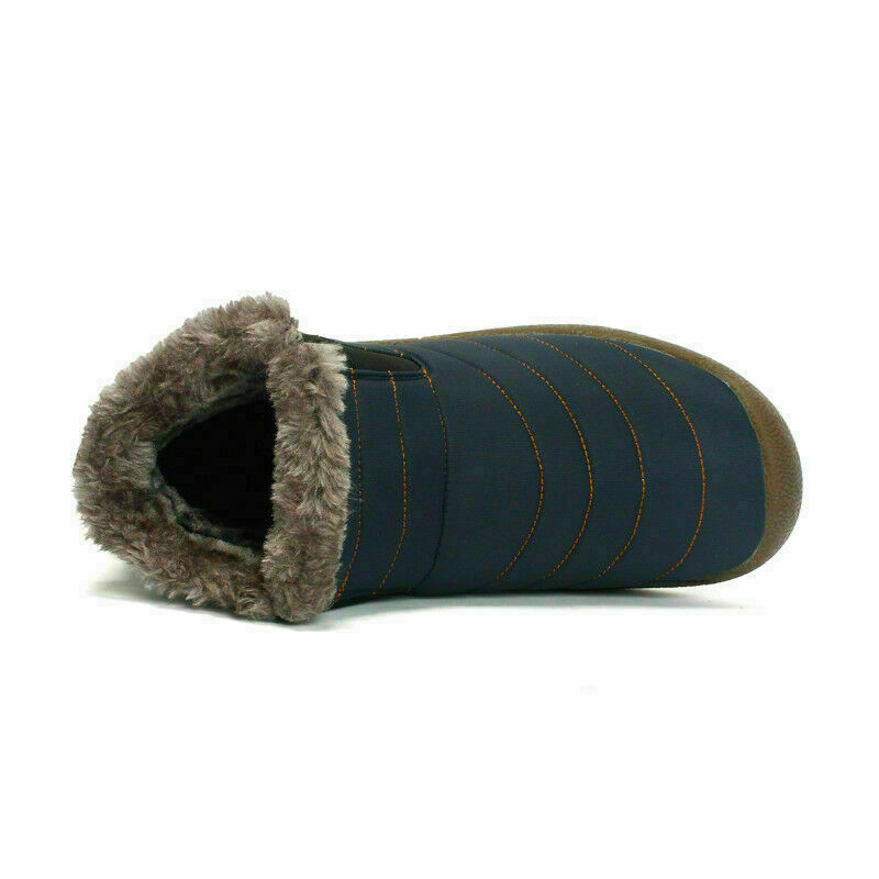 WOMENS MENS ANKLE BOOTS WINTER WARM SNOW BOOTS FUR LINED NON SLIP SHOES