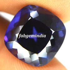 16.4 Certified Natural Kashmiri Blue Sapphire Cushion Cut Purple Loose Gemstone